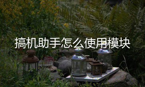 搞机模块助手怎么使用