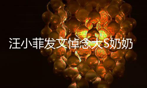 选址念大S奶奶 透露汪小文悼婚礼有深意菲发